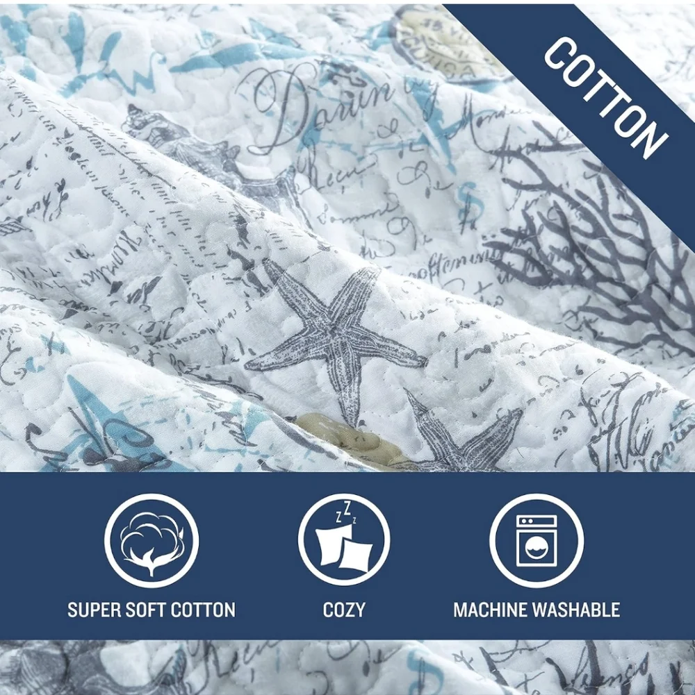 Tommy Bahama - Queen Quilt Set, Reversible Cotton Bedding with Matching Shams
